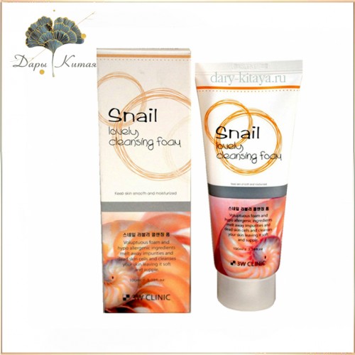 Пенка для лица очищающая с фильтратом улиточного муцина Snail Lovely Foam Cleansing 3W Clinic Snail Lovely Foam Cleansing 3W Clinic 